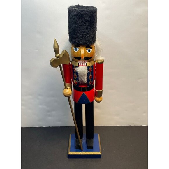 set of 2 Nutcracker Soldier large 15" Christmas decor wood - Picture 3 of 16